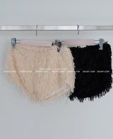 feather fur micro short pants
