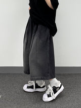 ピンタックデニムハーフパンツ