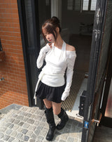 コリンホルターレイヤードストラップ長袖Tシャツ