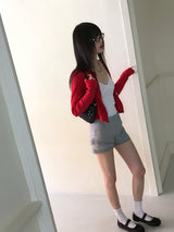Keyless color combination lace ribbed bustier tank top