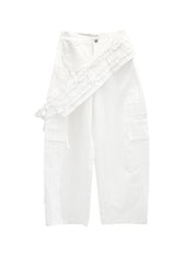 Goel Frill Belt Curved Cotton Pants