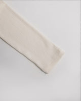 Open polo long sleeve cream
