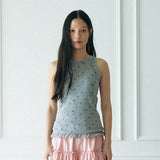 Flower Lace Holter Sleeveless (Melange)