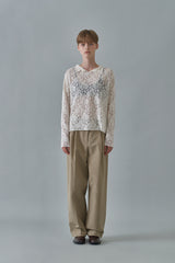 Rose half neck top_black