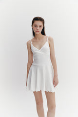 Wave Flare Dress Ivory