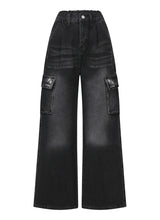 GAON WIDE CARGO DENIM BENDING PANTS (2COLOR)