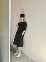 クミン ワッフル ヘンリーネック ショートスリーブTシャツ 5C
