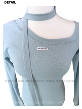 Sky Choker Unbalanced Off-Shoulder Long Sleeve T-Shirt