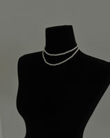 5 mm ツーラインレイヤードロングパールネックレス
