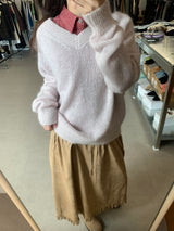 モヘアタッチ Vネックニット (3color)
