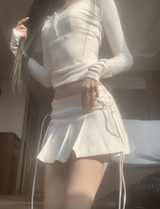 janenne low-waist corset skirt (white)