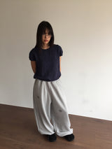 Kiko cap sleeve half knit (2color)