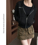 Slim dot hood zip up(2color)