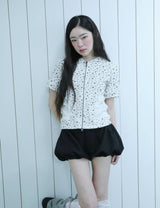 STAR SHIRRING HOODED ZIP-UP(IVORY)
