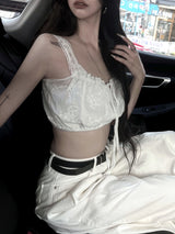 daisy jacquard lace top