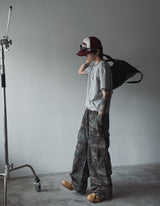 エビーダメージクロップショートスリーブTシャツ
