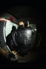HIERARCHY STUDIOS Unsolved - Black Evidence Boxy Leather Jacket