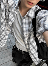 Thin Check Dark & Light Short-Sleeve Shirt