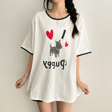 ハートパピー プリントリンガー半袖Tシャツ(3 colors)
