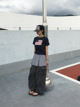 アメリカフラワーパッチ半袖Tシャツ (3c)