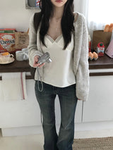 cable cardigan (2 colors)