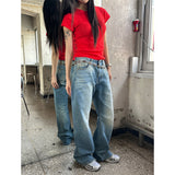 [Unisex] ビンテージダメージデニムパンツ