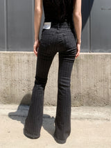 Black Rail Pinstripe Bootcut Long Pants (Black)