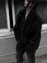 noir chic teddy fur jacket