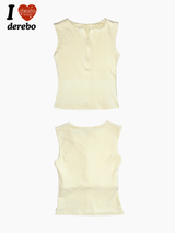 Lemon spandex cap zip-up sleeveless T-shirt