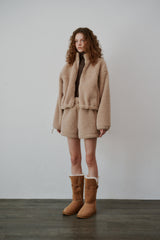 Boucle half pants (Beige)