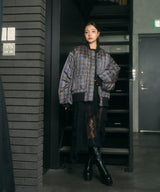 UNISEX オーバーサイズチェックブルゾン
