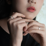 SVR-610 2PM Junho Worn Silver 925 Simple Daily Friendship Couple Loop Silver Ring