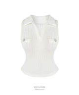 Hazel button sleeveless (2color)