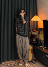 Mother-of-pearl Balloon Wide Slacks 3COLOR