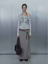 33 STRIPE V-NECK TOP / WHITE