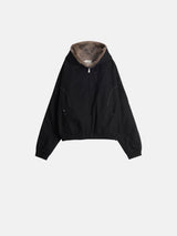 Hairy hooded bomber jacket