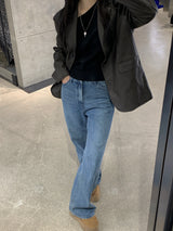 [MADE] Ditto wide long boots cut denim