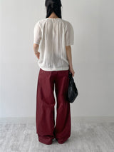 [Tie SET] Suela Balloon Fit Short Sleeve Blouse