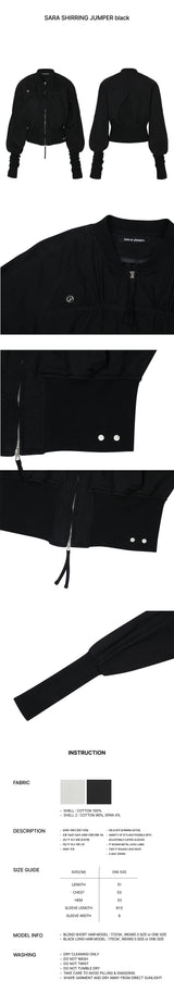 SARA SHIRRING JUMPER black