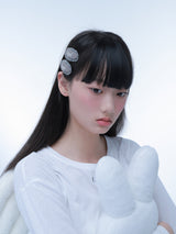 ドントブリンク | エンジェル刺繍ヘアクリップ (Feather White)