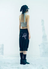 Muffler Knit Halter Top / Grey
