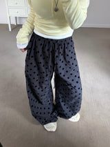 Poky Dot Embossed Velvet Long Pants (4c)