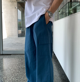 マーレットアイスリネンカーゴバンディングワイドパンツ