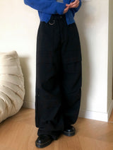 Snap Button Cotton D Ring Wide Pants (3color)