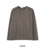 Tony snap stripe fur knitwear