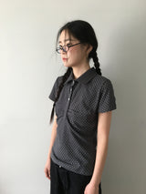 Shirring Dot Collar T-Shirt (3color)