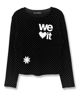 We Love It グラフィックドットロングスリーブ_ブラック