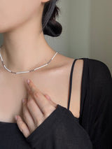 [2 color] mini bead crystal necklace choker / simple daily black white