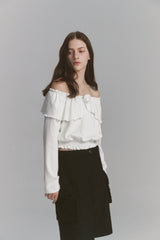 Tulip Off Shoulder Top White