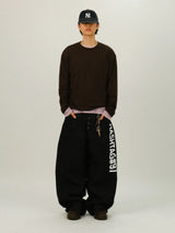 JB Bold Lettering Wide Denim Pants